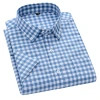 Summer new short-sleeved pure cotton Oxford fabric shirt for men, antibacterial pocket casual business plaid shirt for men, large size Item Picture